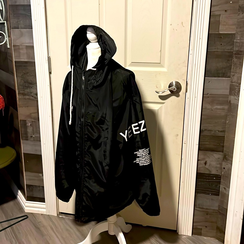 Adidas Yeezy with hoodie windbreaker